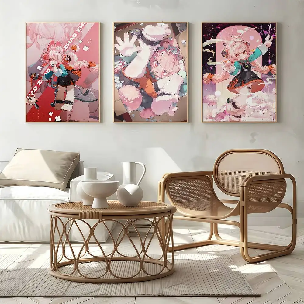 Zhao Zenless Zone Zero Game Poster Self-adhesive Art Waterproof Paper Sticker Coffee House Bar Room Wall Decor