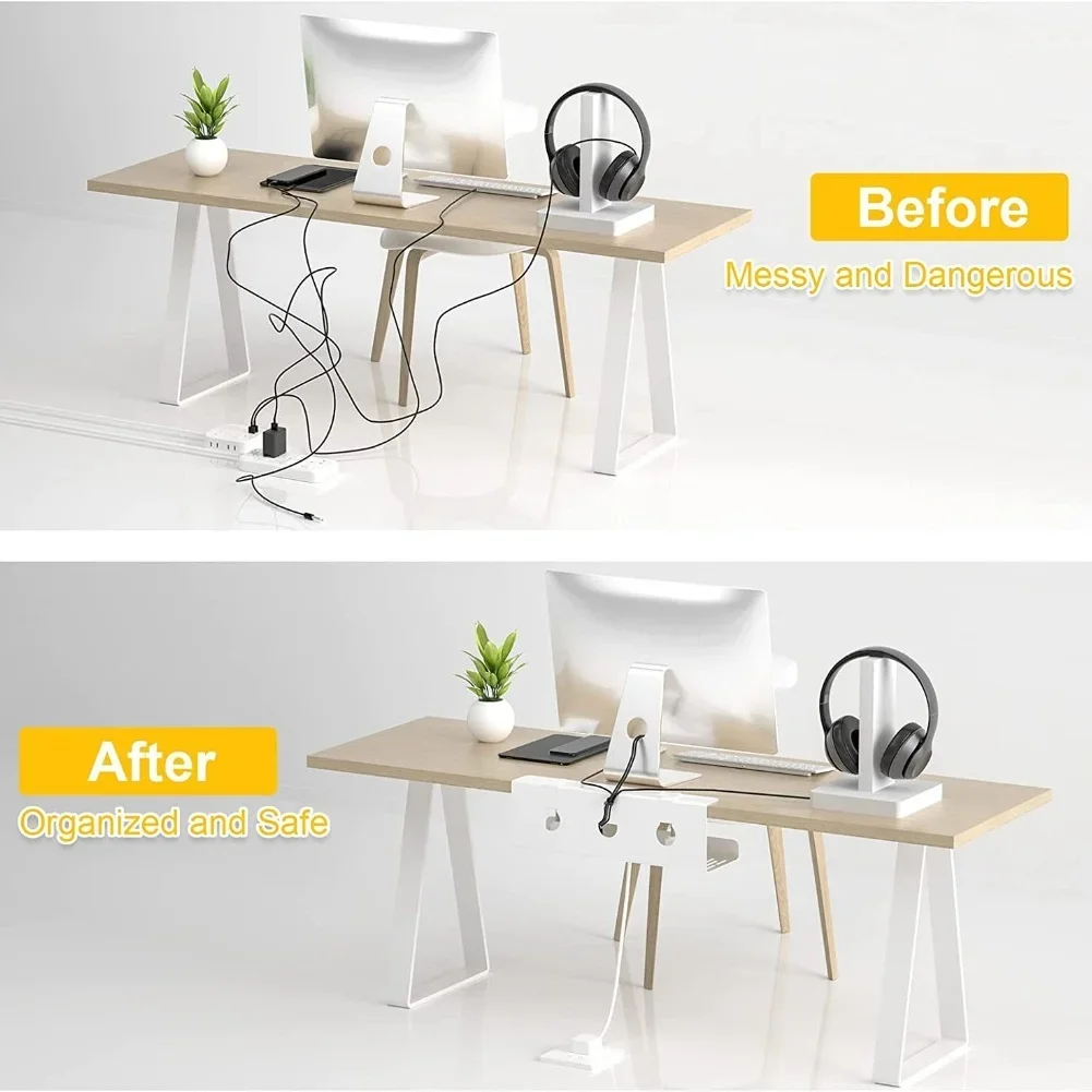 Ventilated Metal Cable Duct for Under Desk Use to Organize Cables and Promote Air Circulation to Avoid Overheating
