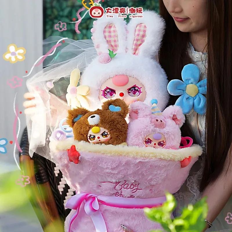 

New Baby Three 520 Rabbit Series Plush Doll Bouquet Babythree Cartoon Flowers Toys For Girls Children Holiday Gifts