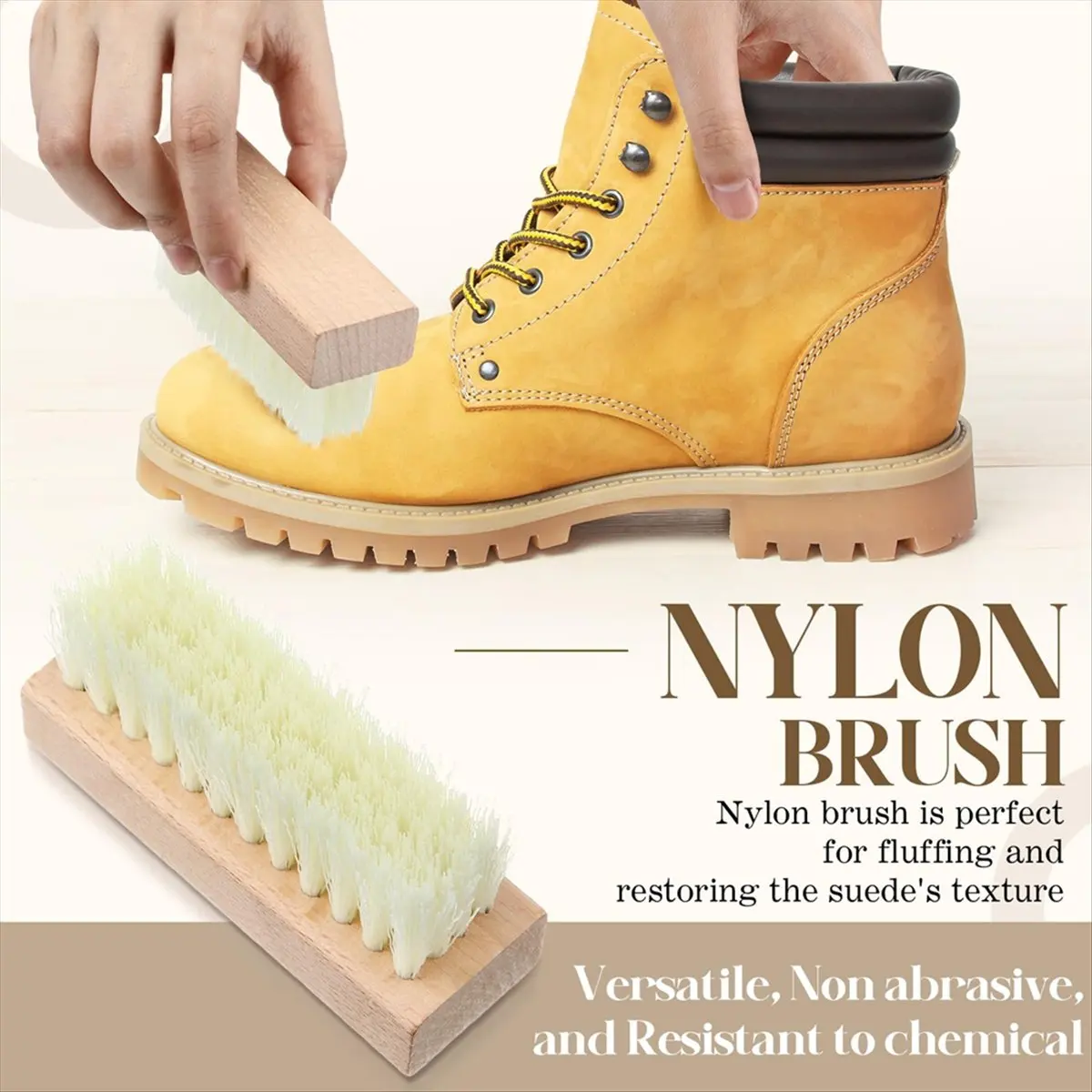 5 Piece Suede and Nubuck Cleaning Kit with Brass & Nylon Brushes, 2 Suede Eraser, Microfiber Towel for Shoes, Boots,Bags