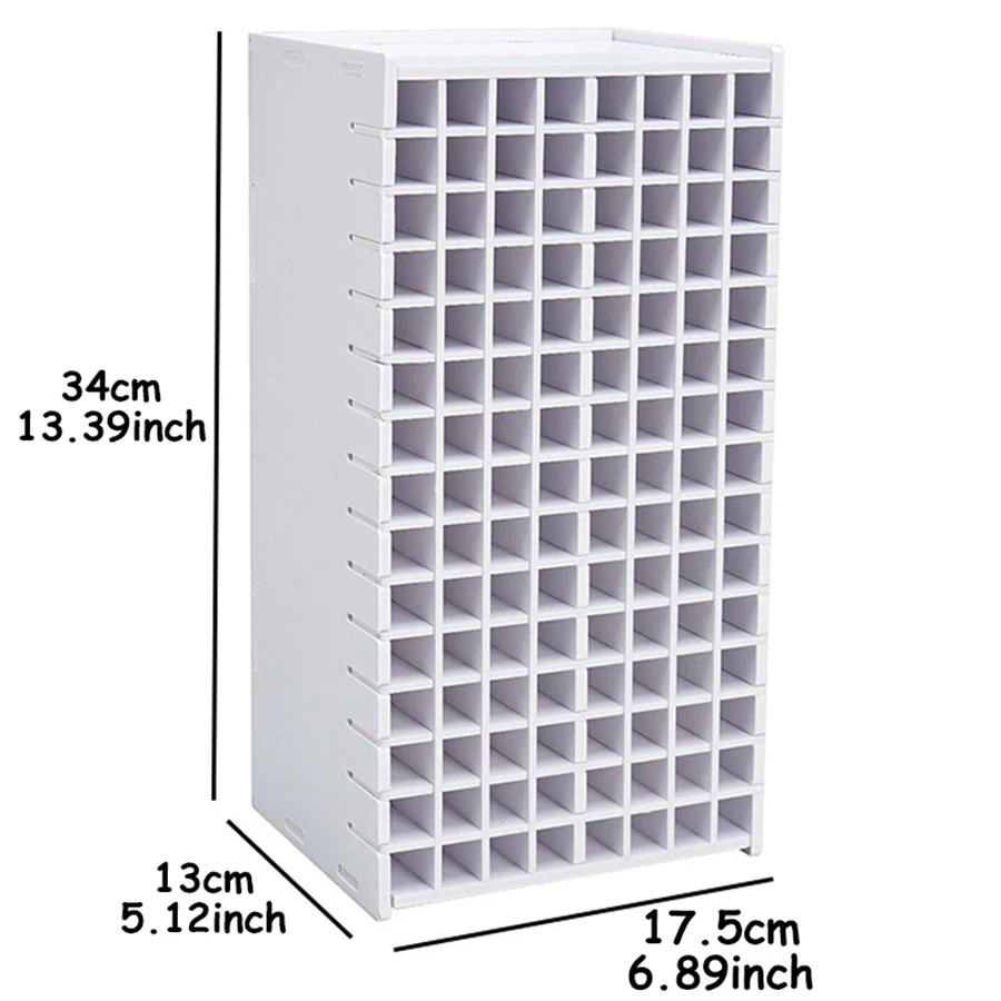 120 Slots Marker Storage Organizer Detachable Plastic Desk Marker Holder Transparent Grid Design Adjustable Art Paint Pen Rack