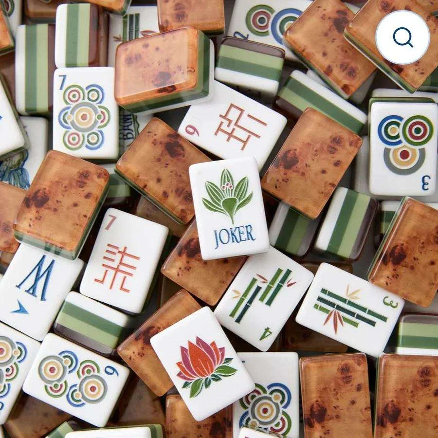 Luxury Foldable Portable American Mahjong Set Case Perfect Gift for Mom Friends Game Nights Printed Engraved 4 Layer Acrylic