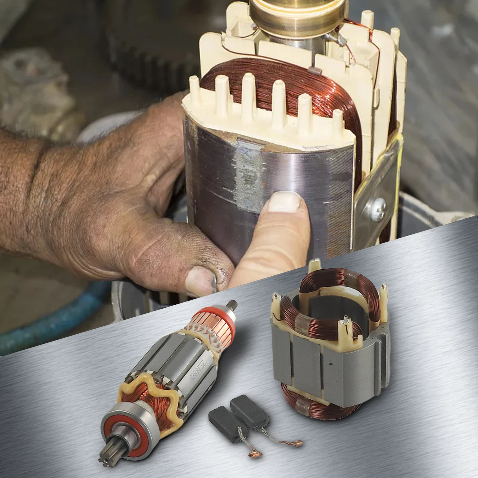 

HR4001C HR4001CX For HR4003C Stator And Rotor Set Rotor Kit Carbon Brush 5138884 6.5x11x25mm High Quality Material