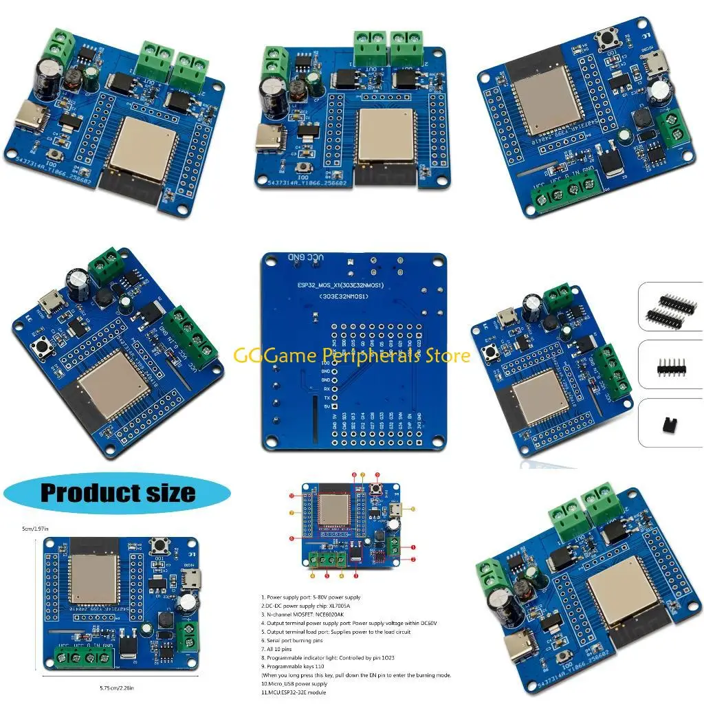 

U55B Беспроводная плата управления BLE WiFi 60 В MOSFET-переключатели Модуль разработки ESP32 с программируемой кнопкой