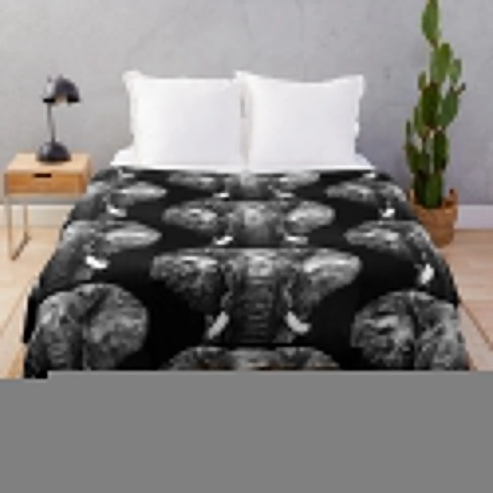 

Biro Elephant Portrait Throw Blanket Furry warm winter Moving Furrys Blankets