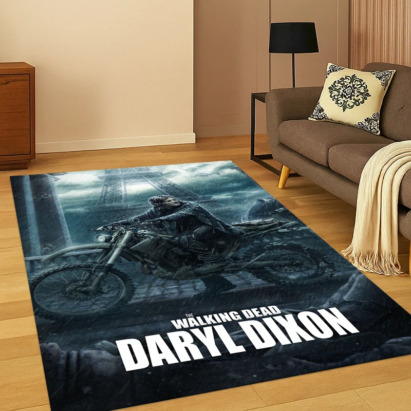 TWD The Walking Dead Rick Daryl Horror TV Carpet Rug for Bedroom Living Room Sofa Doormat Home Decor,Kid Area Rug Non-slip