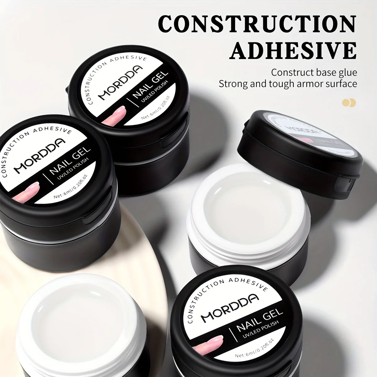 Klej budowlany MORDDA w kolorze czarnym, łatwy w formowaniu, trwały i wzmocniony klej bazowy, uniwersalny klej do lakieru do paznokci.