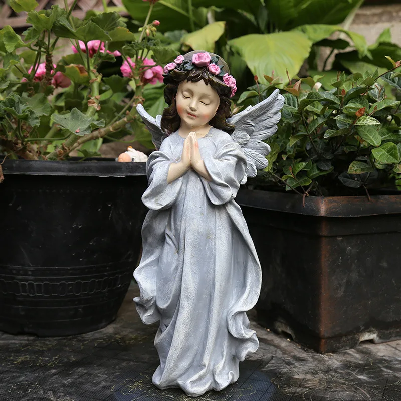 New yard decoration outdoor garden garden ornaments gardening creative resin characters American angel