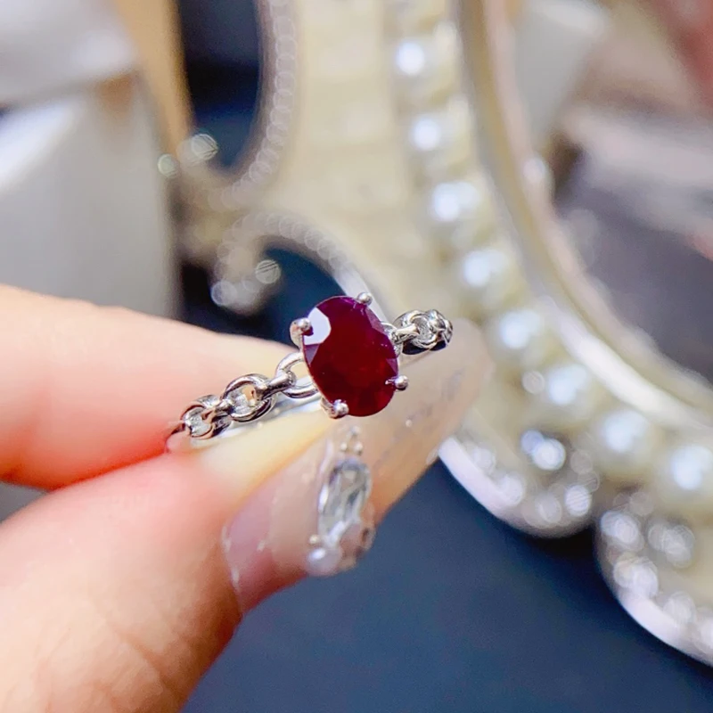 Natural Ruby Rings for women silver 925 jewelry luxury gem stones 18k gold plated free shiping items