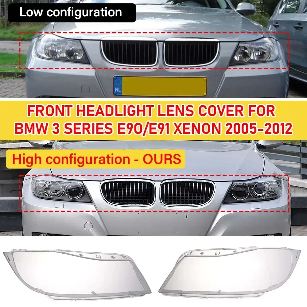 

Car Headlight Cover Suitable for BMW 3 Series E90 2005-2012 (high-end with Lens), Car Headlight Lens Replacement Cover