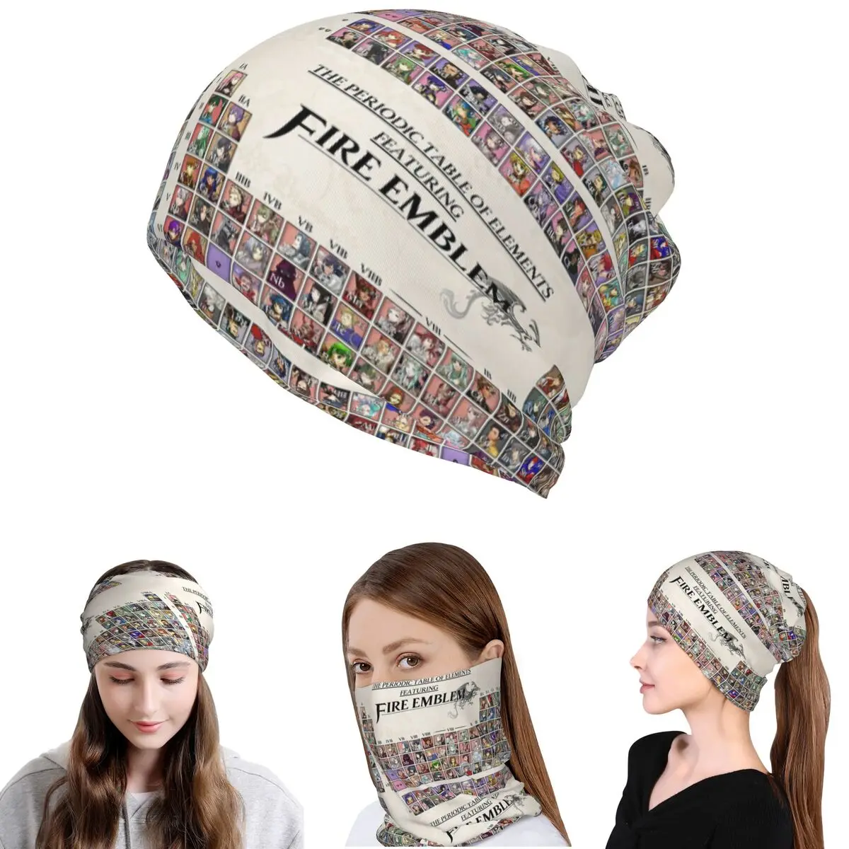 

Periodic Table Fire Emblem Bandana Neck Cover Face Scarf Multifunction Balaclava Beanies Hat for Men Women Adult All Season