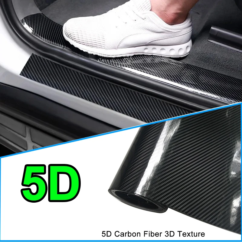 

3D Car Carbon Fiber Sticker Protector Strip Waterproof Film Tape Side Mirror Anti Scratch Tape 1-10M 5D Universal Bicycle Moto