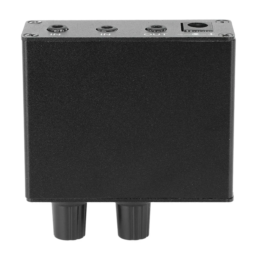 

2 In 2 Out Stereo Mixer Independent Volume Control DC 5-24V Headphone Mixer 3.5mm Dual-Channel Stereo Mixer For Headphone