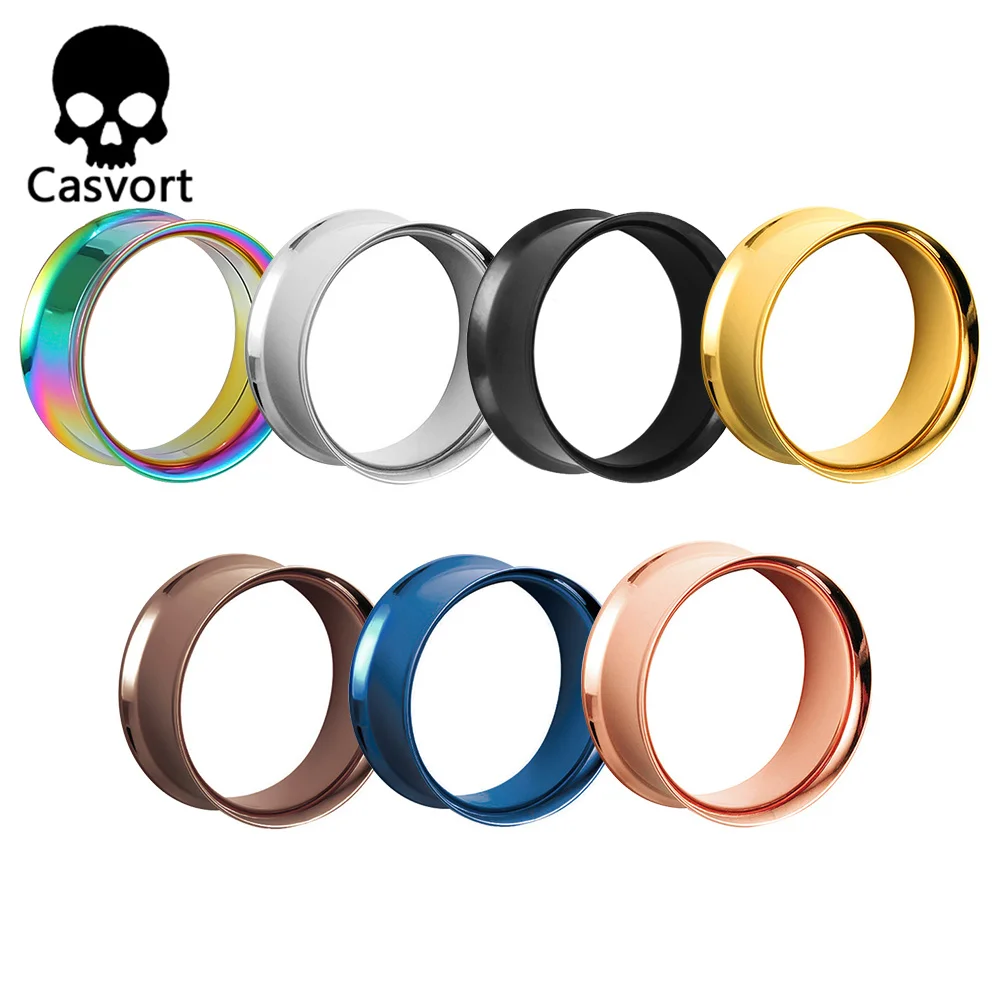 Casvort 2 PCS Screw Ear Gauges Tunnel Plug Ring Expander Studs Stretchers Fashion Body Piercing Jewelry Pair Selling