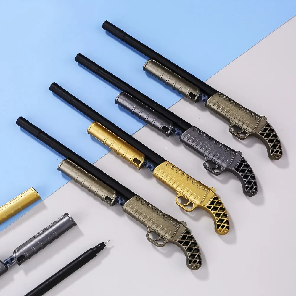 الإبداعية بندقية بندقية شكل هلام الأقلام مع ضوء LED ، متوهجة هلام القلم ، القرطاسية مضحك ، هدية الطالب
