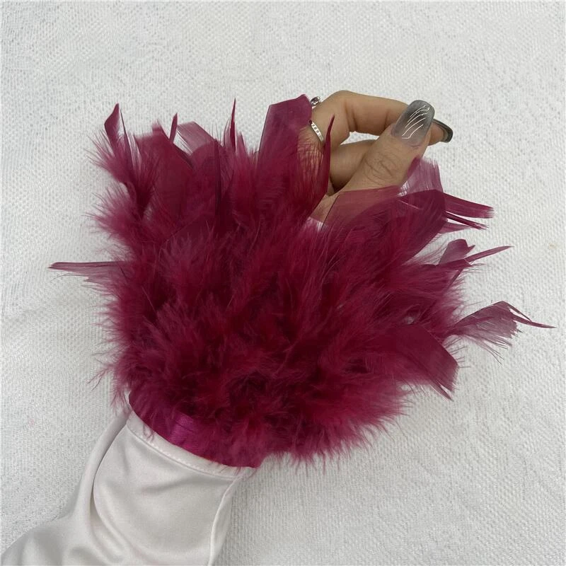 Colorful Feather Cuff Nail Ornament wristband for photo manicure feathers Sexy Handcuffs manicure accessories bracelet