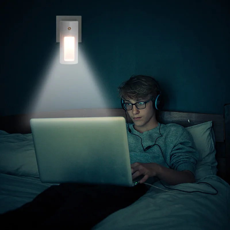 Controllo del sensore di luce luce notturna a LED per la notte scura lampada da comodino per camera da letto per bambini con lampada a luce notturna per dormire con spina ue/usa