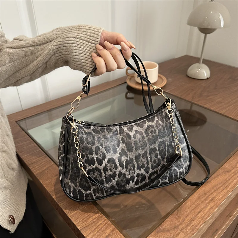 

Новая модная простая сумка через плечо для женщин, стильная сумка через плечо с леопардовым принтом, маленький дизайн, удобные и универсальные сумки для хранения