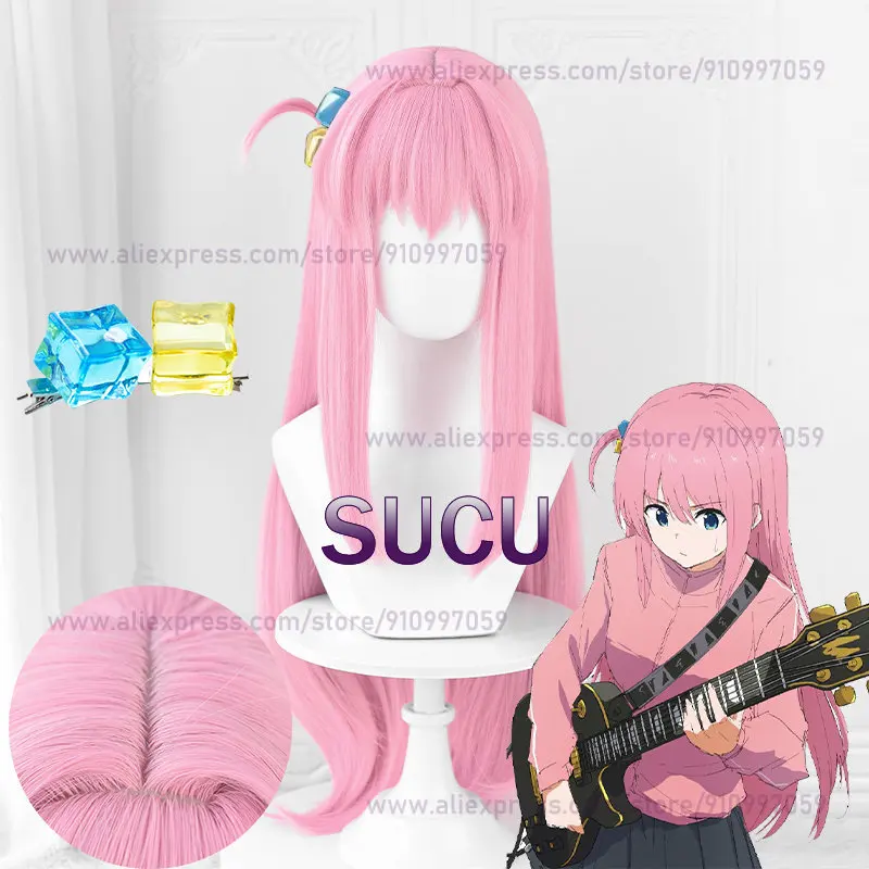 

Anime Gotoh Hitori Cosplay Wig 80cm Long Wigs Headwear Heat Resistant Synthetic Hair Halloween COS Hair