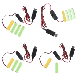 Universal 3V/4.5V/6V AA LR6 Battery 3V 4.5V 6V AAA Battery Eliminator USB Power Supply Cable With Switch