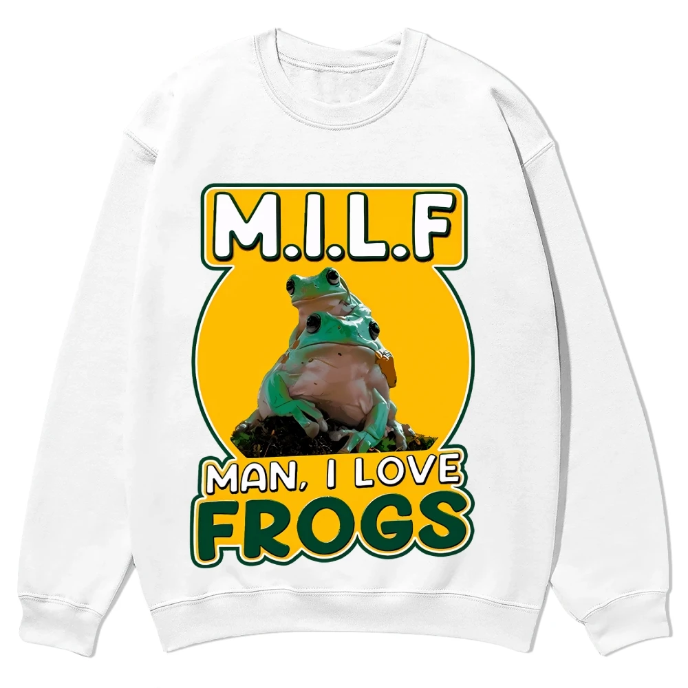 

Milf Man I Love Frog Śmieszna modna bluza, bluza codzienna, modna koszula z długim rękawem, wygodny sweter w kolorach, bluza unisex