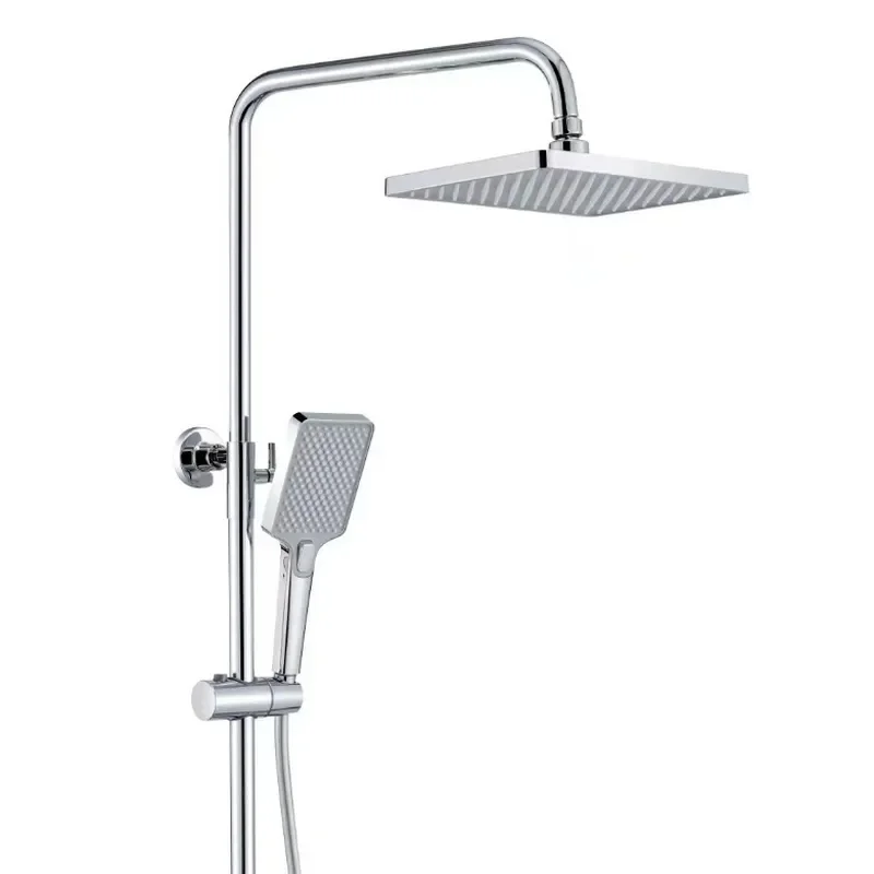 Nordic Gray Bathroom Shower Set High Pressure Rainfall Head Thermostatic Mixer Tap Modern Simple Bath Fixture Kit for Home