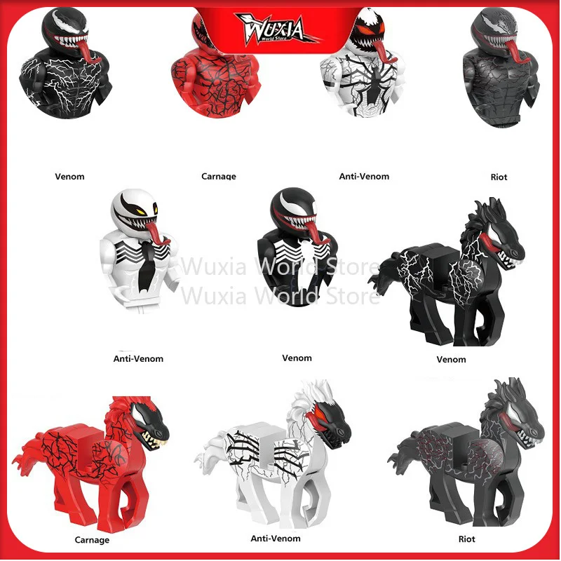 

Venom Series Carnage Anti‑Venom Symbiote Marvel Horse Building Blocks Action Figures Kids Toy Fans Collection Display Present