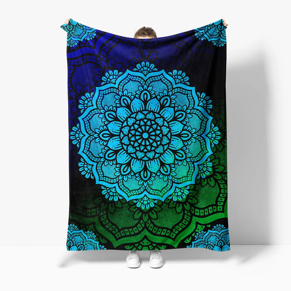 

Одеяло с богемным принтом мандалы, психоделическое одеяло с павлином, красочное абстрактное одеяло для дивана, декоративное одеяло