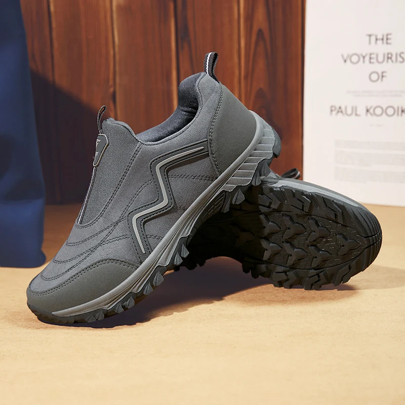 

Mens Walking Shoes Outdoor Hiking Off-road Low Cut Sleeves Breathable Lightweight Anti Slip Wear-resistant Sports Shoes for Man