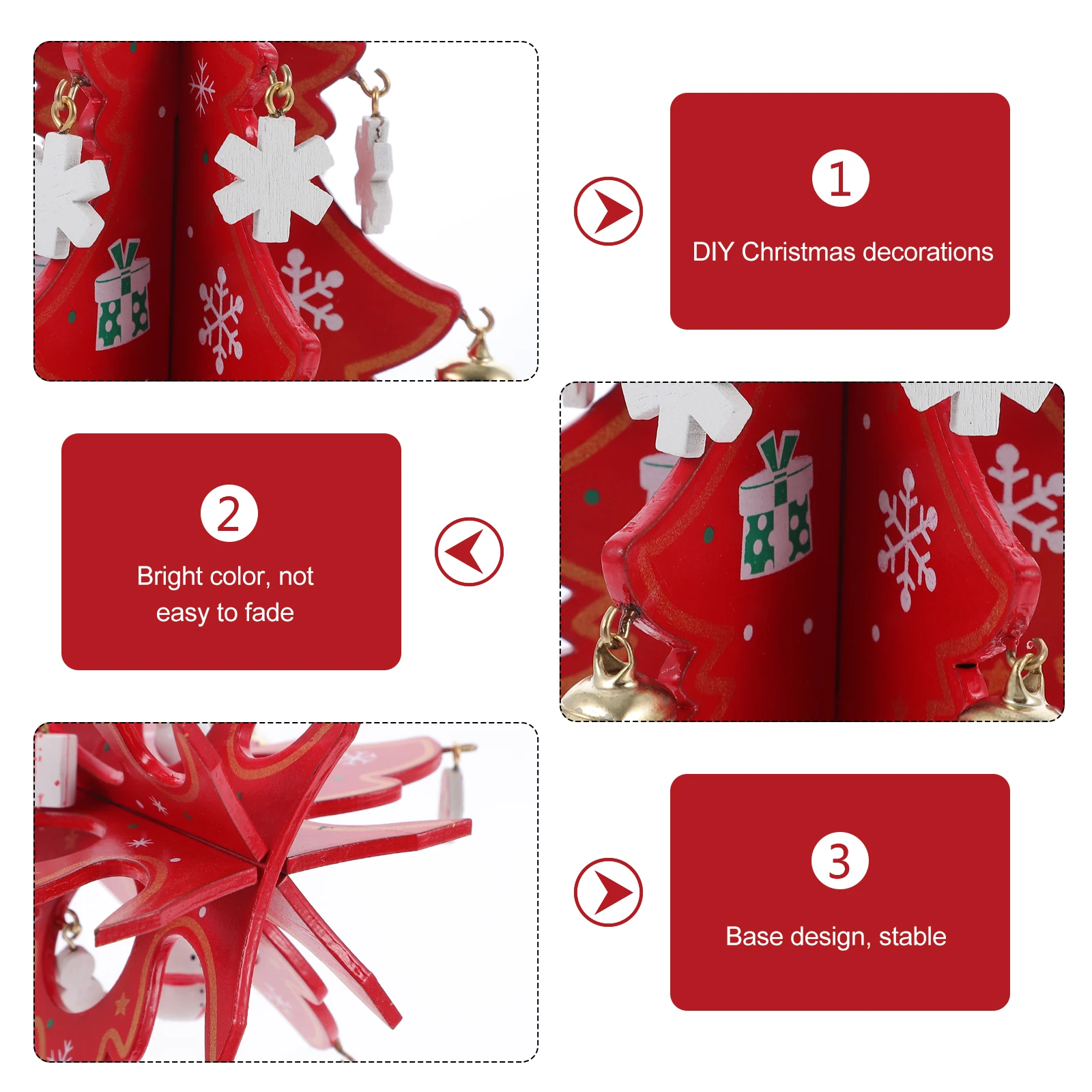 

Decorative 3D Xmas Tree Mini Christmas Decoration For Party Home Living Room Bedroom Table Wood Style Artificial Tree