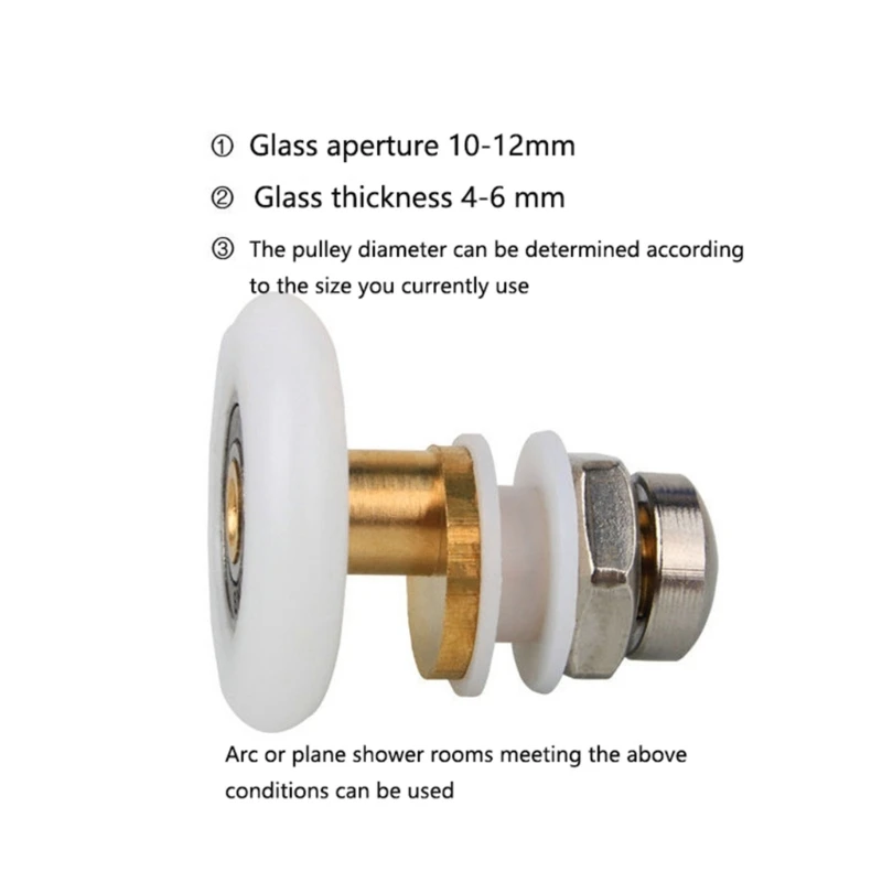 Sliding Glass Door Pulleys Replacement Partiality Bearing Rollers Shower Door Wheels Nylon Copper-Core Single Wheel M4YD