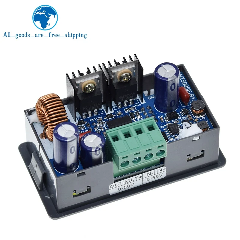 Imagem -03 - Tzt-dc Buck Converter Módulo Ajustável Regulado Fonte de Alimentação de Laboratório Voltímetro Amperímetro Comunicação cc cv 50v 5a