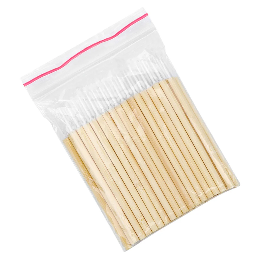 50 Pcs Bamboo Eyebrow Brush Eyelash Cleaning Rods Miniature Makeup Tool Cotton Stick Swabs Grafting