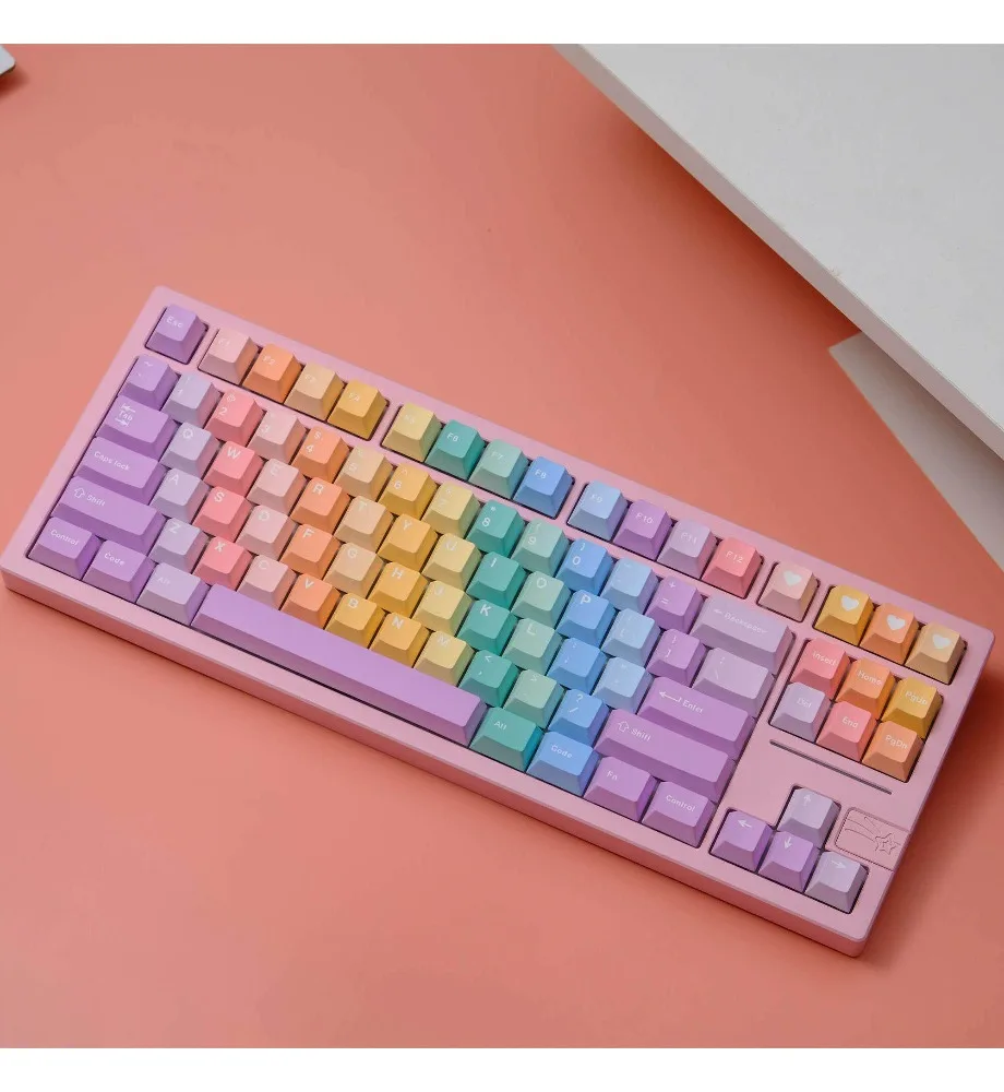 Keycap personality sublimation process suitable for mechanical keyboard gummy gradual change keycap 151 key PBT material