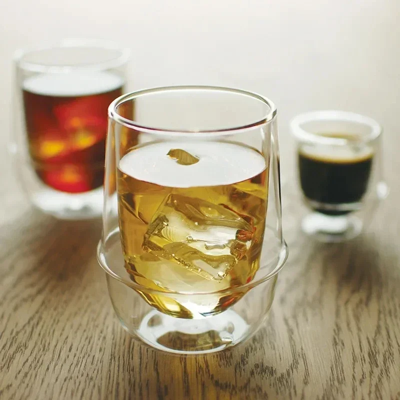 Saturn Shape Double Wall Cup Heat Resistant Glass Espresso Coffee Cup Breakfast Milk Yogurt Oatmeal Dessert Cup