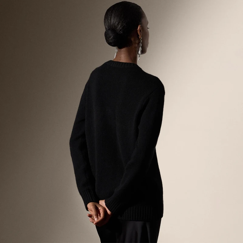 Роскошный дизайнерский вязаный свитер с медведем, женский свободный пуловер, осень-зима, топы с длинными рукавами RL, пальто, кашемировый лавровый трикотаж, одежда