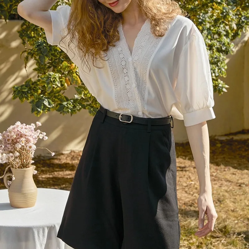 Women Summer Shirt, Peasant Blouse V Neck Pirate Peasant Sleeve Dressy Top Loose Big Size Shirt
