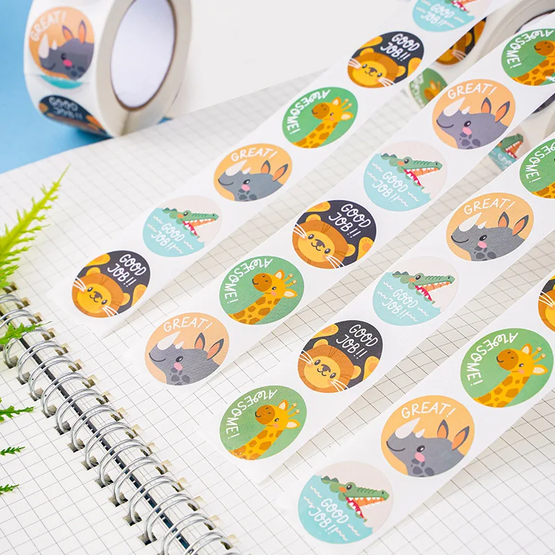 100-500pcs Reward Stickers Motivational Stickers For Kids For School Reward Students Teachers Cute Animals Stickers Labels