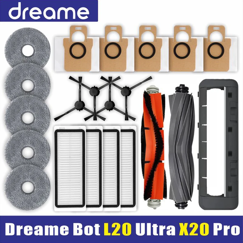 Dreame Bot L20 /L30 Ultra Zubehör Hauptbürste Seitenbürste Hepa-Filter Wischmopp Staubbeutel Roboterstaubsauger Ersatzteile – Detail 1