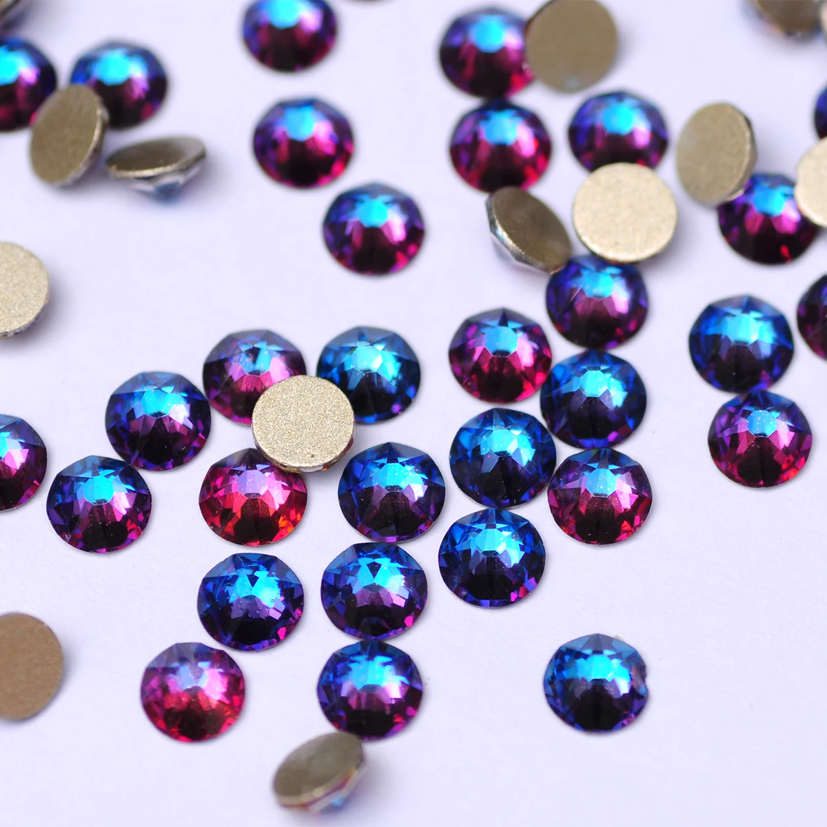 YANRUO 2088NOHF All Sizes Bermuda Blue Non Hotfix Rhinestones Flatback Glass Strass Beads Cold Fixation Glue on Nails Dresses