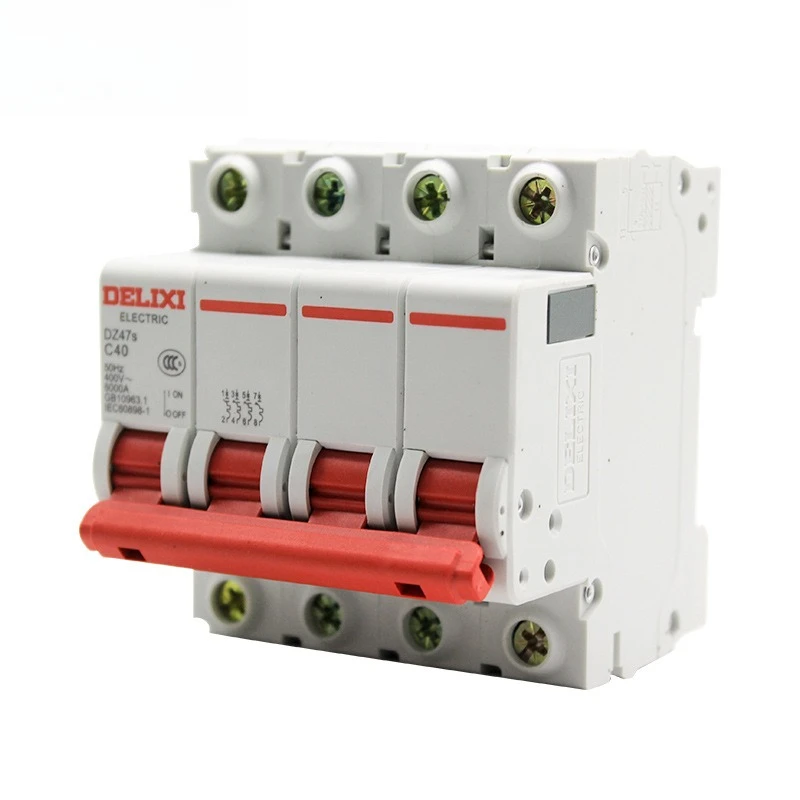 Small Three-phase Four-wire Circuit Breaker Air Switch DZ47S 4P63A 32A 380v Three-phase Air Opening