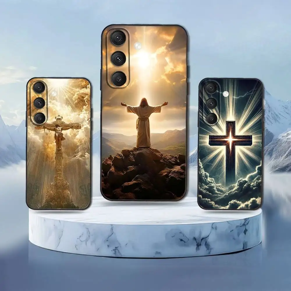 

Jesus Christ God Bless You Phone Case For Samsung Galaxy S25,S24,S21,S22,S23,S30,Ultra,S20,Plus,Fe,Lite,Note,10,9,5G Black Cover