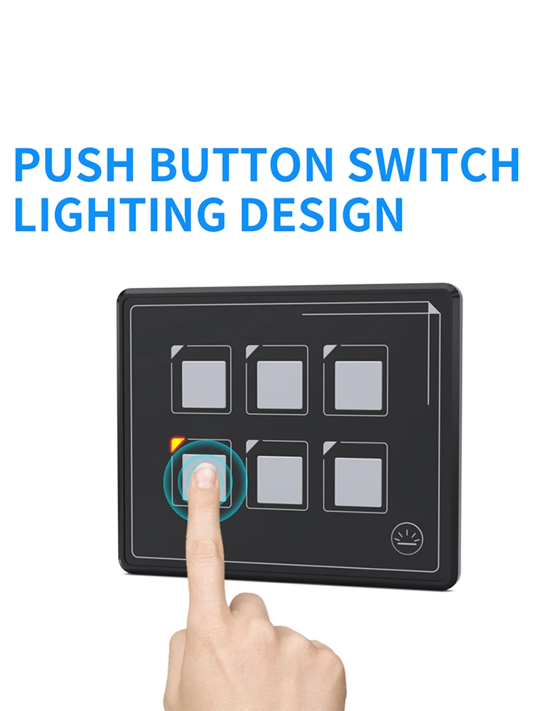 Painel de controle de membrana de toque led para carro, 6 gangues, interruptor ip67, à prova d'água, controlador de membrana, painel de interruptor, acessório eletrônico de carro