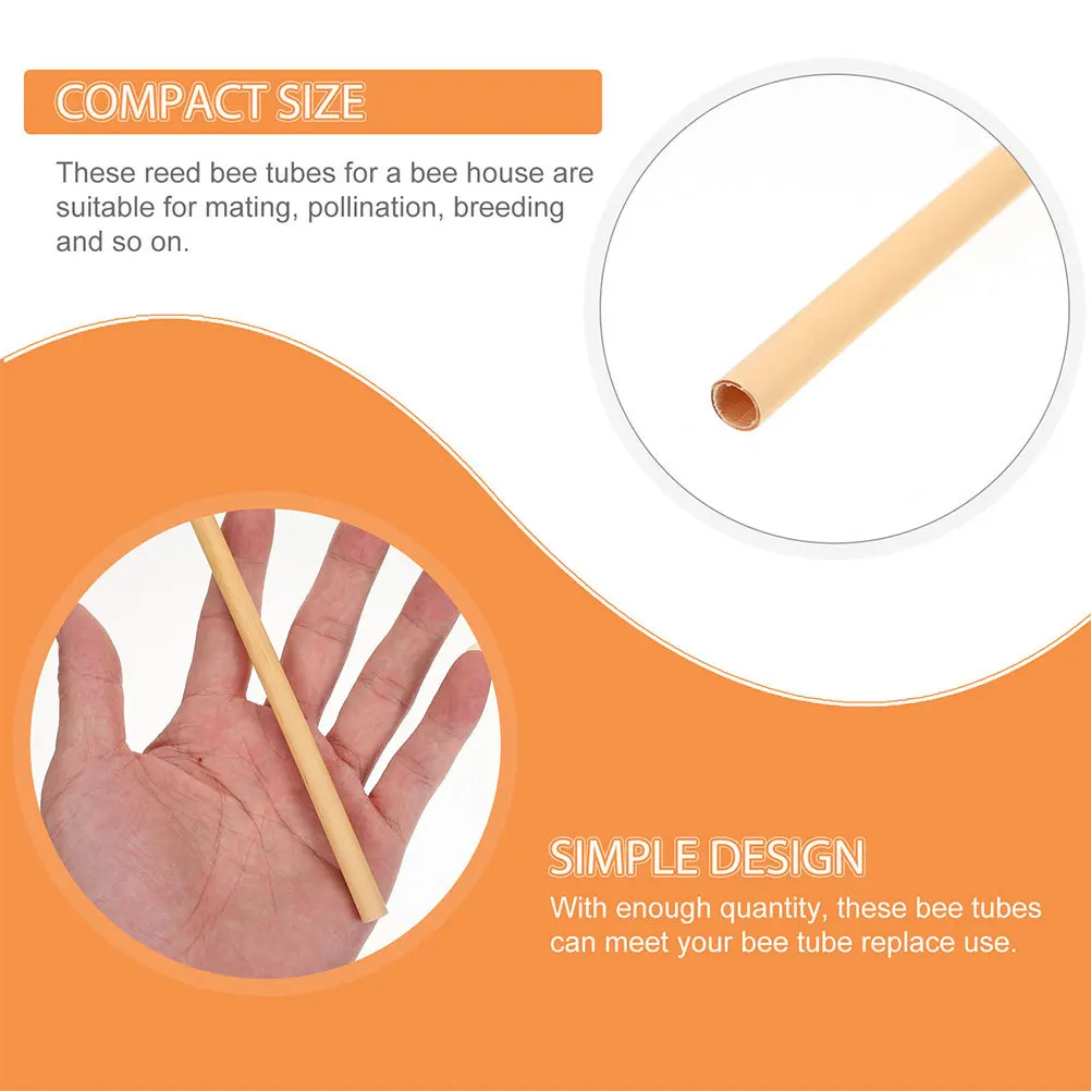 

40 шт. натуральных тростниковых трубок для ульев, сменные вставки для гнездовых трубок, для уличных ульев, товары для пчеловодов, сделай сам