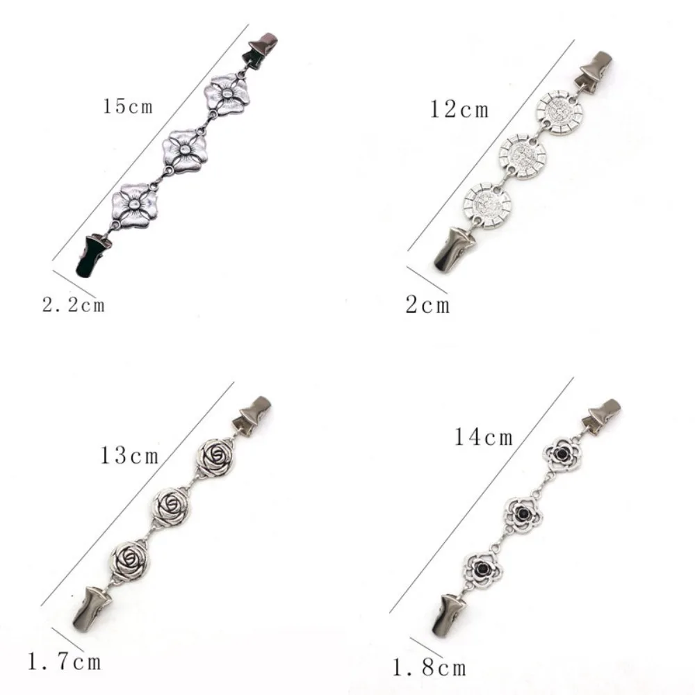 Floral Sweater Clips Fasteners Retro Brooch Clips Cardigan Shawl Dress Shirts Collar Back Cinch Clips for Women Girls Clothings
