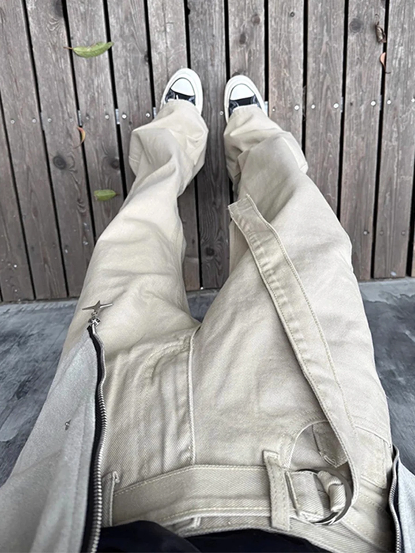 

Ретро американский дизайн, рабочая одежда с поясом, джинсы, тонкие прямые длинные брюки для мужчин и женщин, модный бренд Cleanfit, осень-зима