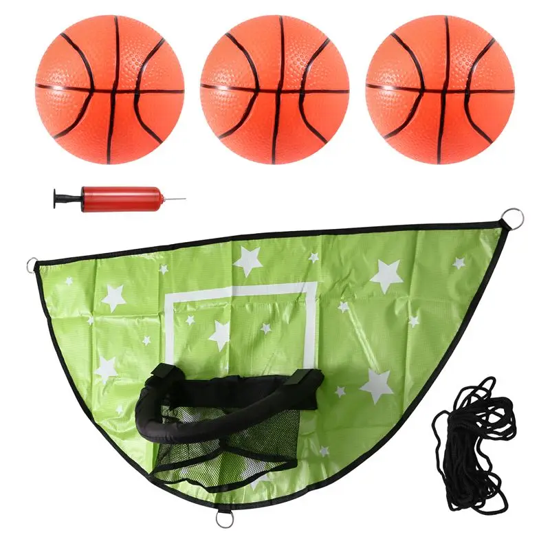

AEF6-Trampoline Basketball Hoop Set Mini Basketball Hoop For Kids Waterproof Sunscreen Basketball Attachment