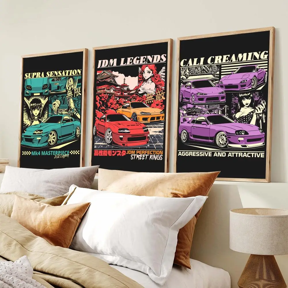 Retro JDM Racing Poster Modern Aesthetic Wall Art | Stylish Bedroom Home Decor & Unique Gift Ideas