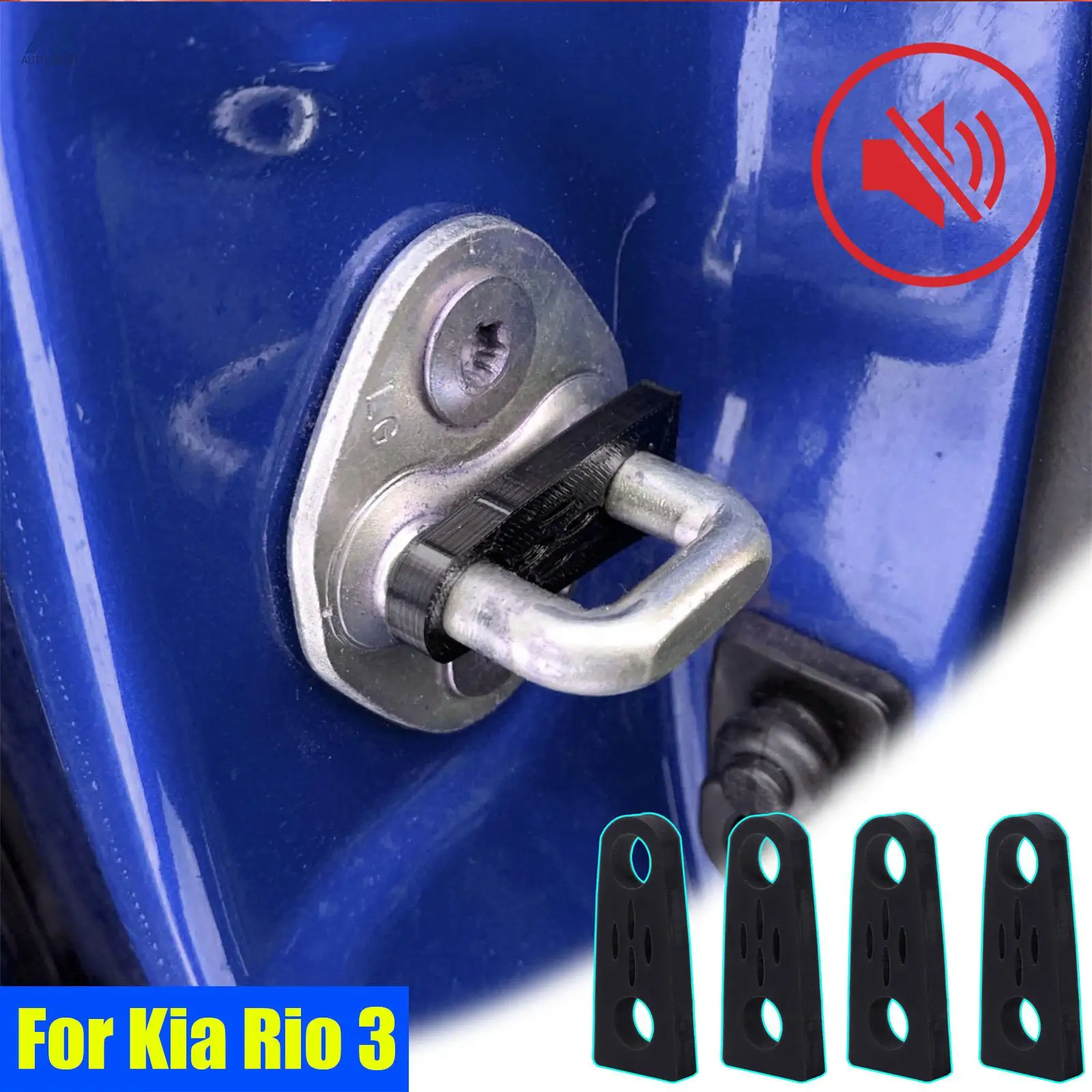 Car Door Lock Sound Deadener Damper Buffer For Kia Rio 3 2011-2017 Rattling Screaks Quiet Noise Deaf Soundproofing seal 