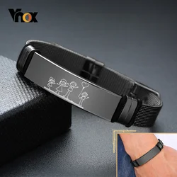 Vnox-Bracelets Réglables Personnalisés pour Homme et Femme, Bracelet de Montre en Acier Inoxydable, Bracelet de Montre en Maille, Personnalisé à Papa, Fils, Cadeau de BLANC ateur de Poids, 12mm